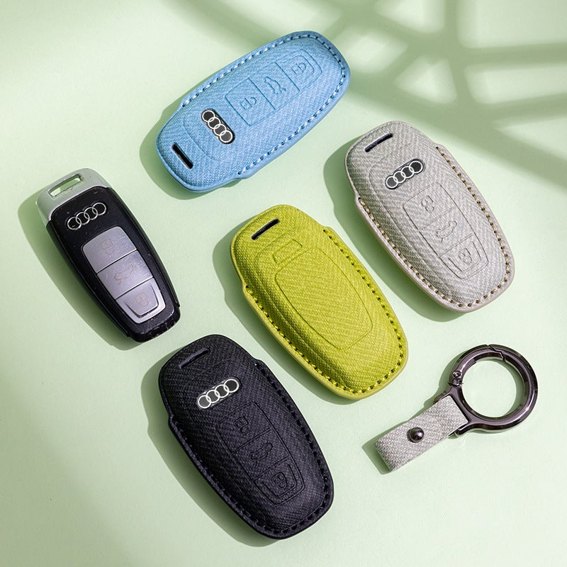Suitable For Audi A6L Key Cover A8 Male A4L Male A7A3 Female Q3 Car Q5L Cowhide Q8 Shell Q7 Buckle Q2L Special Buckle - Image 3